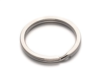 10 llaveros partidos de acero inoxidable de 30 mm x 3 mm con un diámetro interior de 24 mm