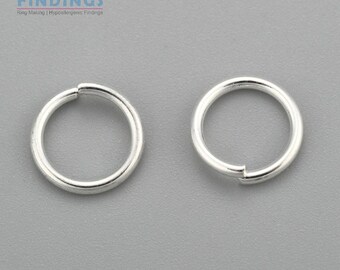 Anillos de salto de acero inoxidable 304 plateados de 20x8 mm x 1 mm con un diámetro interior de 6 mm