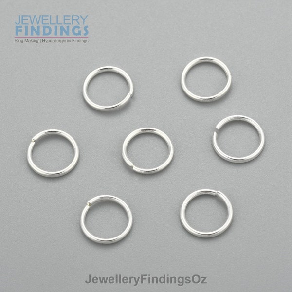 50x6mmx0.8mm Silver Plated 304 Stainless Steel Jump Rings with a 4.4mm inner diameter