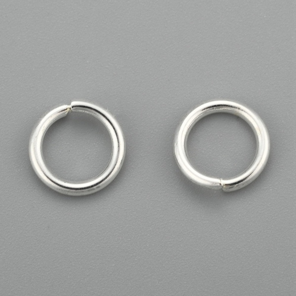 20x8mmx1.2mm Silver Plated 304 Stainless Steel Jump Rings with a 5.4mm inner diameter