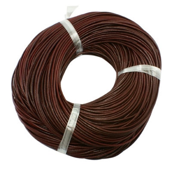 3m x 2mm Saddle Brown Leather Cord