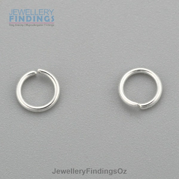 100x5mmx0.6mm Silver Plated 304 Stainless Steel Jump Rings with a 3.8mm inner diameter