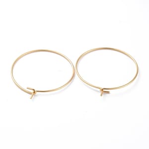 10 Pairs (20 earrings) 25mm Hypoallergenic Gold Toned 304 Stainless Steel Hoop Earrings