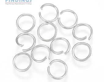 Anillos de salto abierto de acero inoxidable de 100+ 8 mm (calibre 18) con un diámetro interior de 6 mm