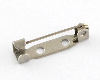 10 x Stainless Steel Pin Brooch Back Bar Findings, 19mmx5mmx5mm with a 0.8mm pin.