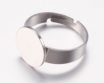 5 x 10mm adjustable flat round ring base suitable for your ring creations