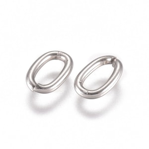 100+ anéis de salto ovais abertos de aço inoxidável de 6 mm x 4 mm x 1 mm com diâmetro interno de 4 mm x 2 mm