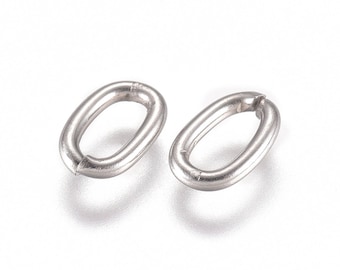 100+ 6mmx4mmx1mm Stainless Steel Open Oval Jump Rings with a 4mmx2mm inner diameter