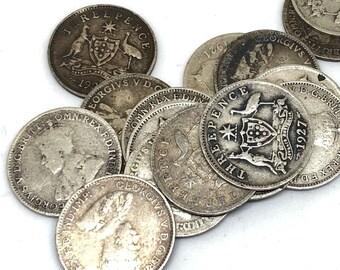 オーストラリア 3ペンス硬貨 1951～1957年 銀貨 3ペンス - 切り売り