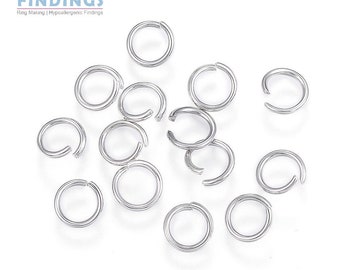 100+ 7mmx1mm (18 gauge) Stainless Steel Open Jump Rings with a 5mm inner diameter