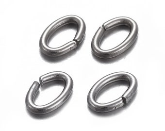 500+ 4.5mmx0.7mm Stainless Steel Open Oval Jump Rings with a 1.5mmx3mm inner diameter