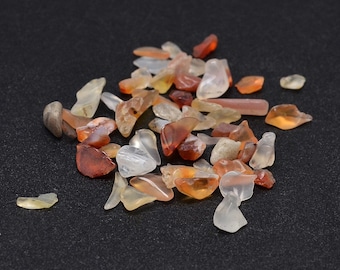 50 grams of Natural Carnelian stone Chips / Beads - perfect for resin art, ring making and craft