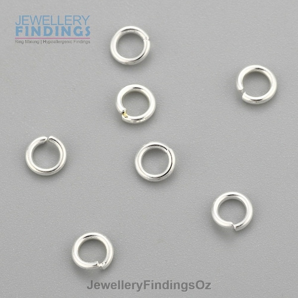 50 Pieces of Silver Plated 304 Stainless Steel Jump Rings 5mmx0.8mm with a 3.3mm inner diameter