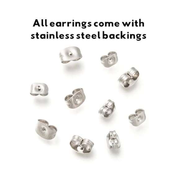 100pcs 316L Stainless Steel Hypoallergenic Round Shape Earring