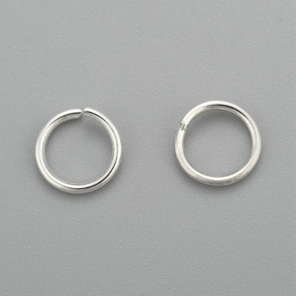 50x7mmx0.9mm  Silver Plated 304 Stainless Steel Jump Rings with a 5.1mm inner diameter