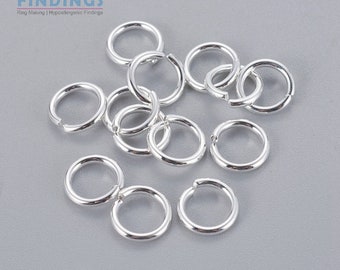 50x8mmx1.2mm Silver Plated 304 Stainless Steel Jump Rings with a 5.7mm inner diameter