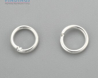 Anillas de acero inoxidable 304 chapadas en plata de 50x6 mm x 0,9 mm con un diámetro interior de 4,1 mm