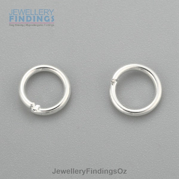 50x6mmx0.9mm Silver Plated 304 Stainless Steel Jump Rings with a 4.1mm inner diameter