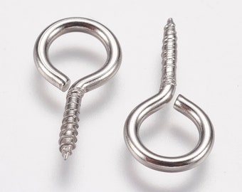 30 Eye Pin Cap Bails with Peg for Half Drilled Bead Hook Bolts Earring Connector 30 Eye Pin Cap Bails with Peg for Half Drilled Bead Hook Bolts Earring Connector