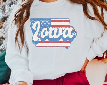 Vintage Iowa Crewneck Sweatshirt: Retro Hawkeye State Pride