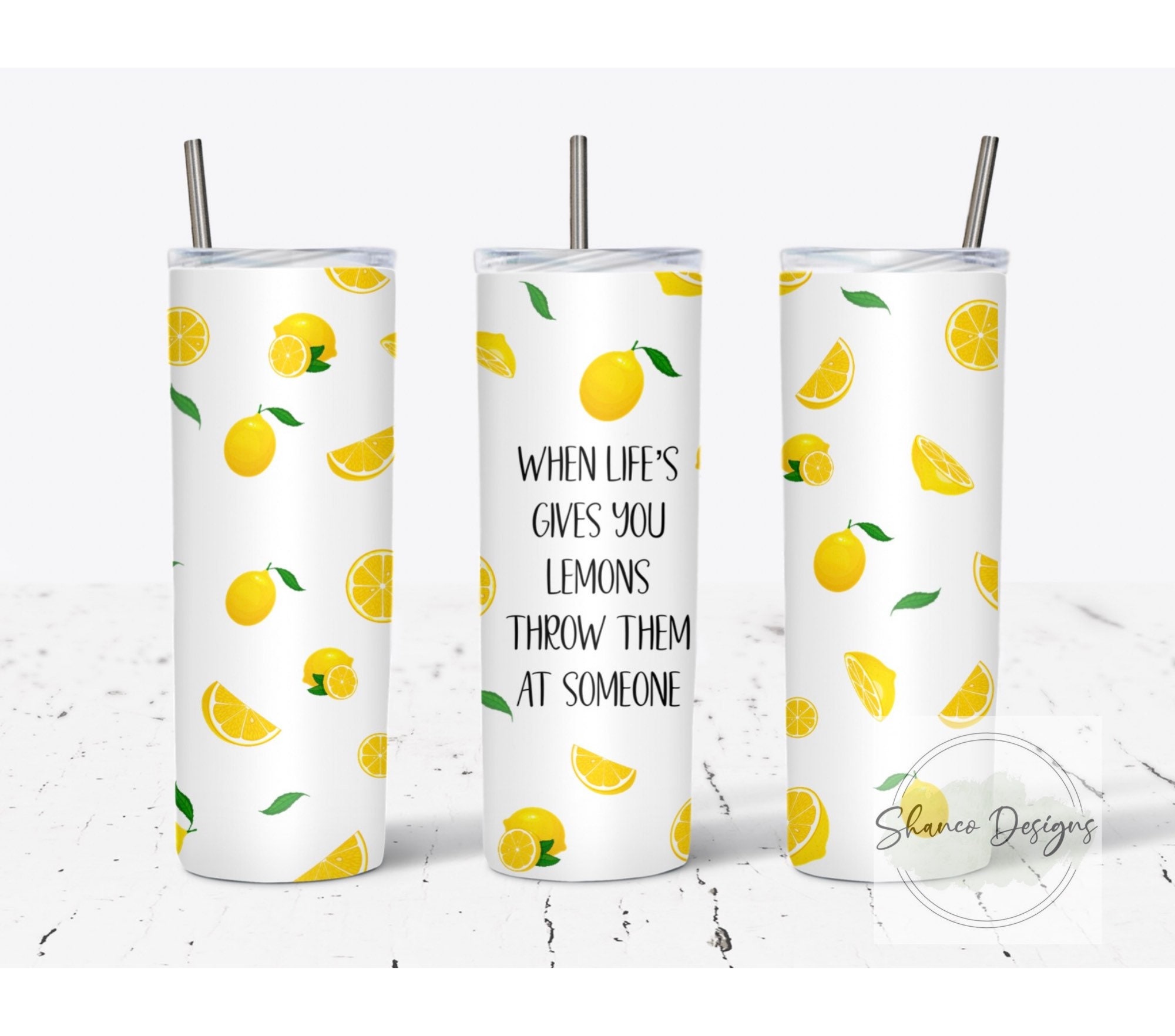Lemon tumbler cup Etsy
