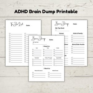 ADHD Brain Dump Printable, ADHD Planner, To Do List Template, Productivity Planner, Thought Organizer, Task Tracker, Daily To Do List