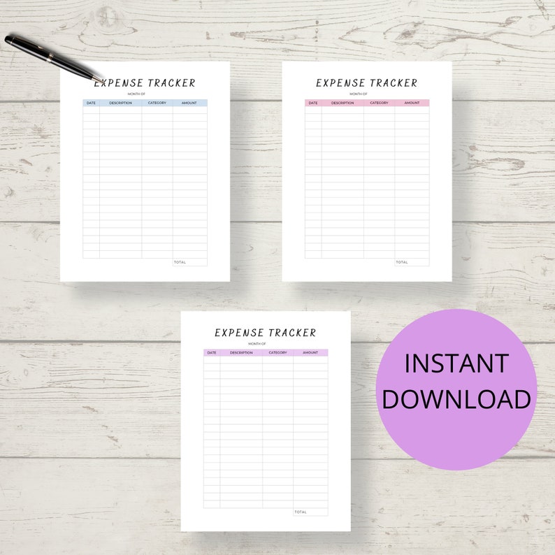 Printable PDF Expenses Tracker, Goal Tracker, Spending Tracker ...