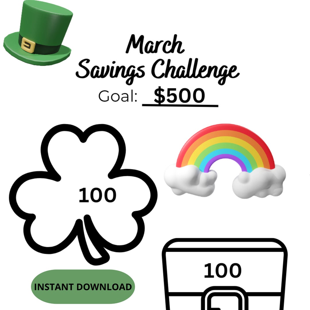 Mini A6 March Saving Challenge Printable, Paycheck Goal Tracker ...