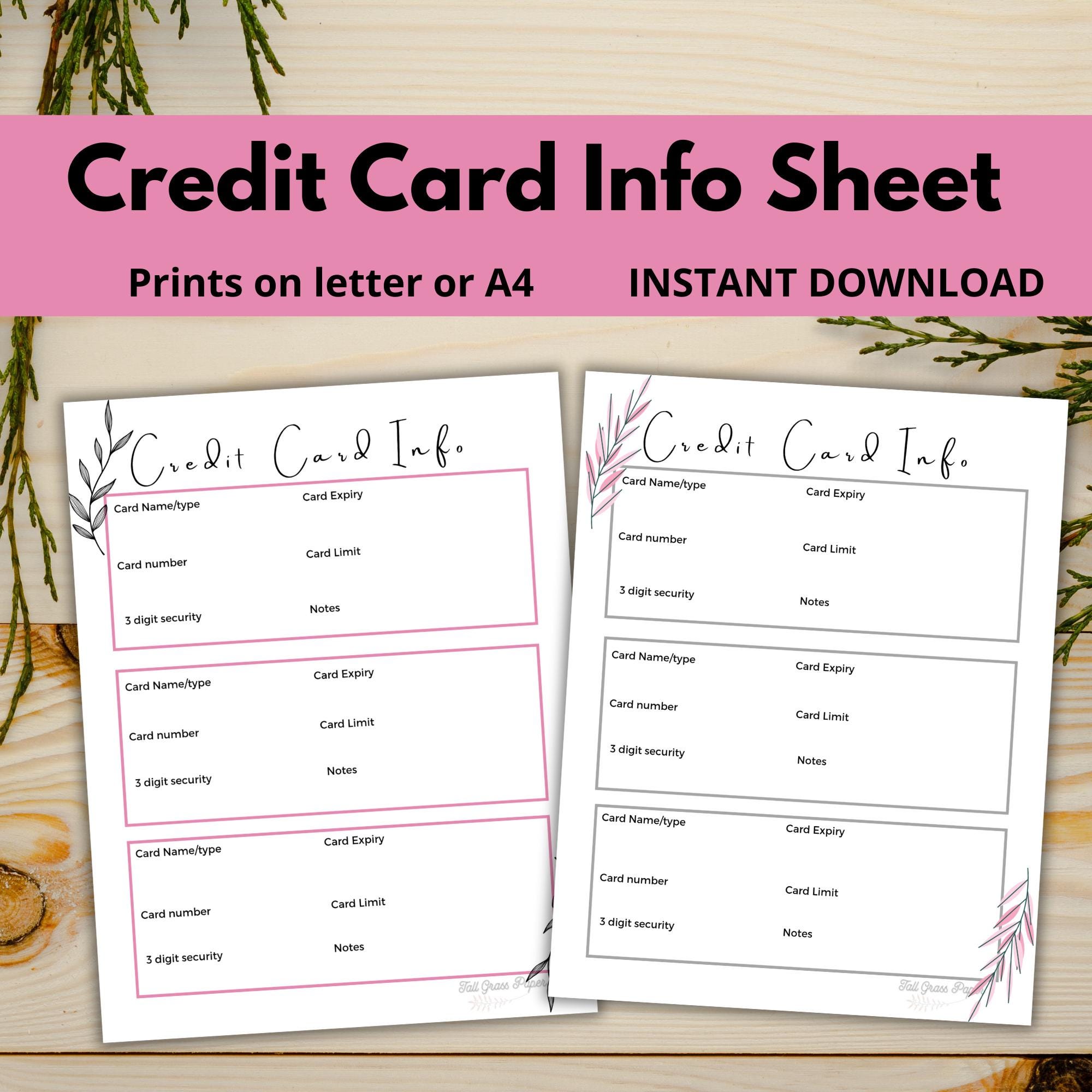 Credit Card Binder - Etsy Credit Card Binder - Etsy