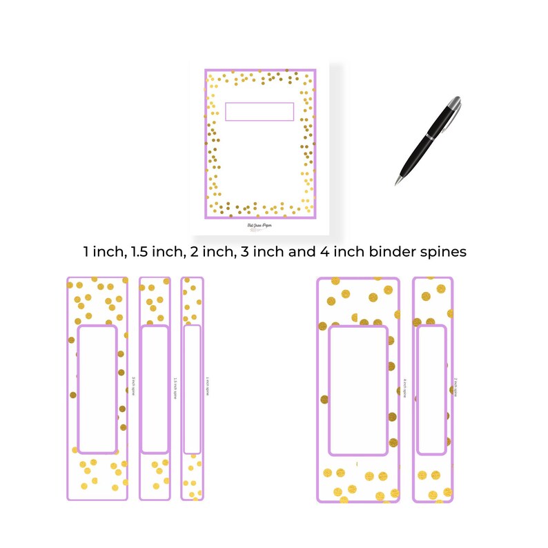 4 Binder Covers Printable Family Binder Editable PDF Matching Spines Template Title Page