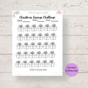 January No Spend Challenge Printable Christmas Savings Challenge ...