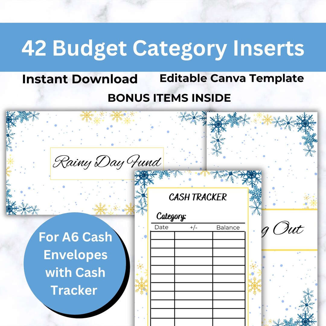 Budget Binder Category Insert Label Dashboard, Cash Envelope Stuffing ...