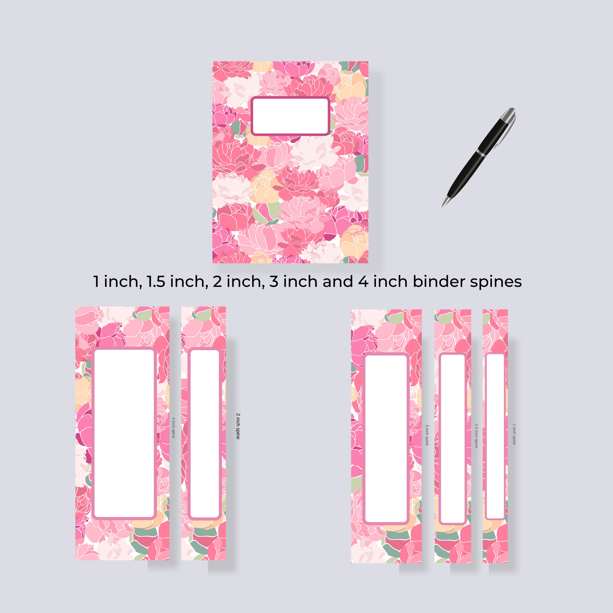 Printable Binder Cover and Spine Labels, Editable Canva Template ...