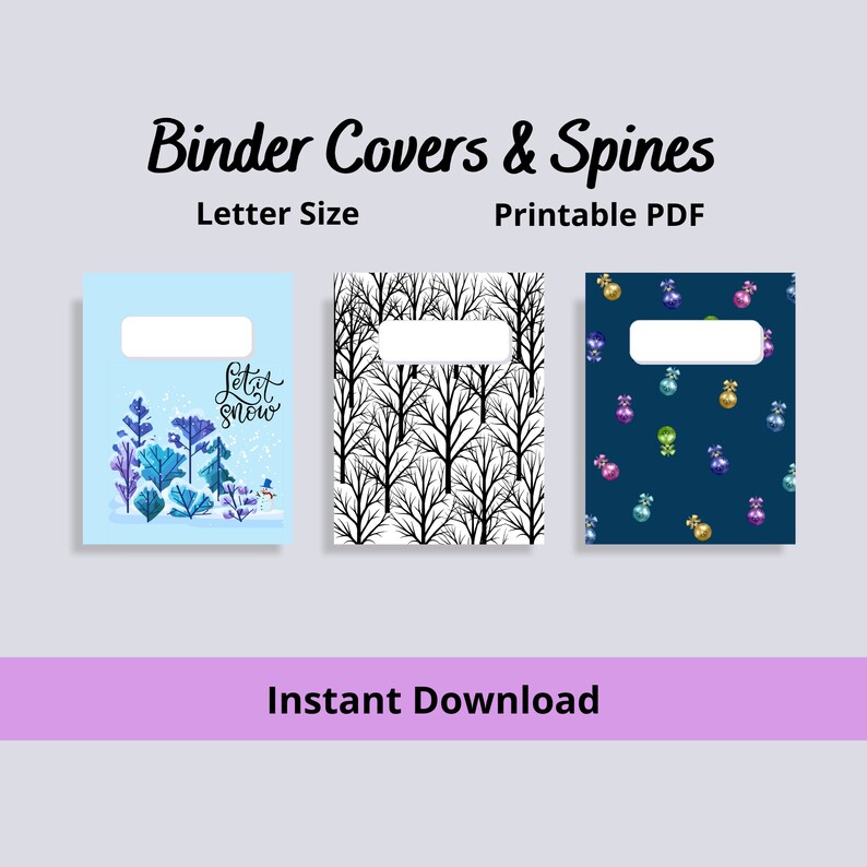 Printable PDF Binder Covers Divider Fronts Backs Spines Etsy