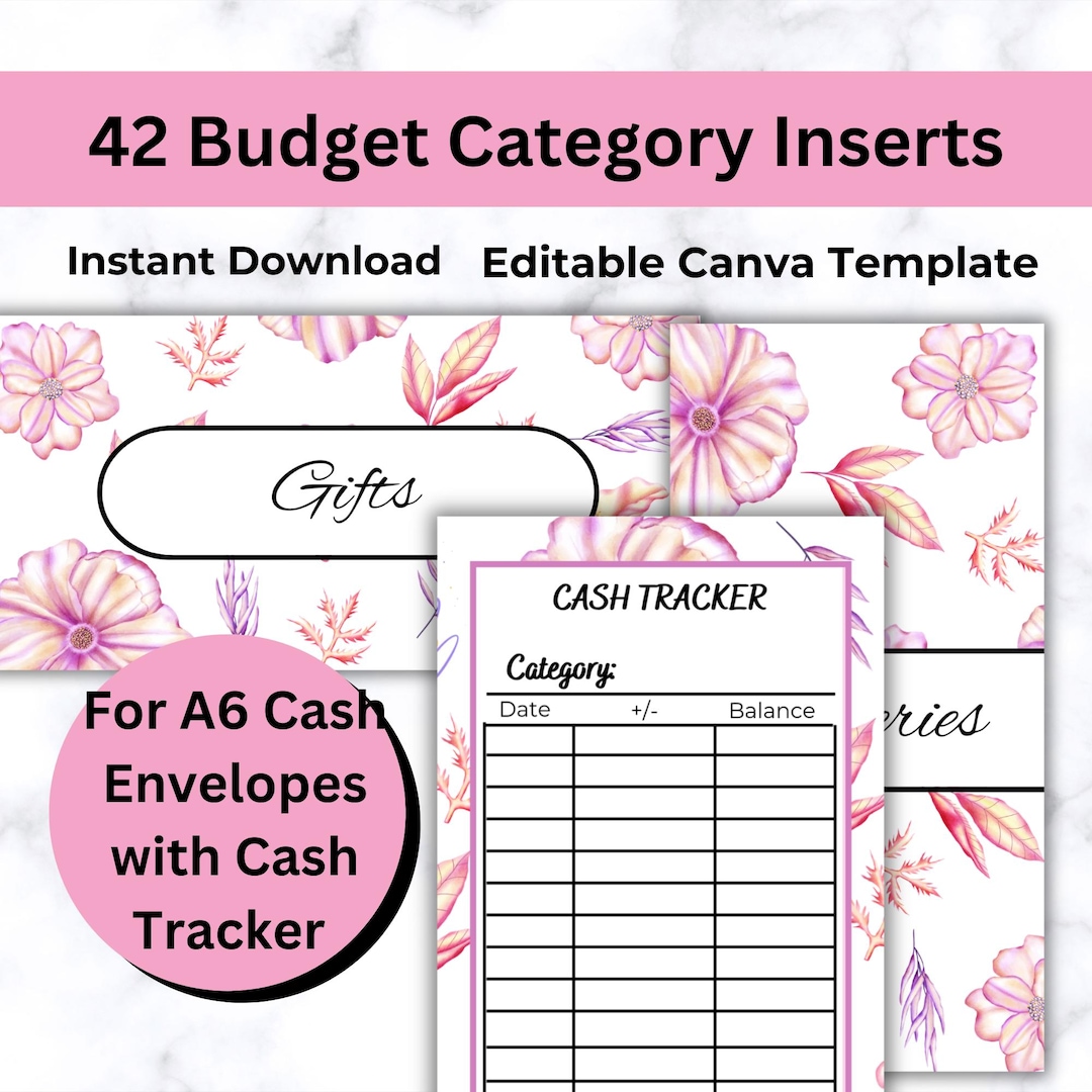 Budget Binder Category Insert Label Dashboard Printable, Cash Envelope ...