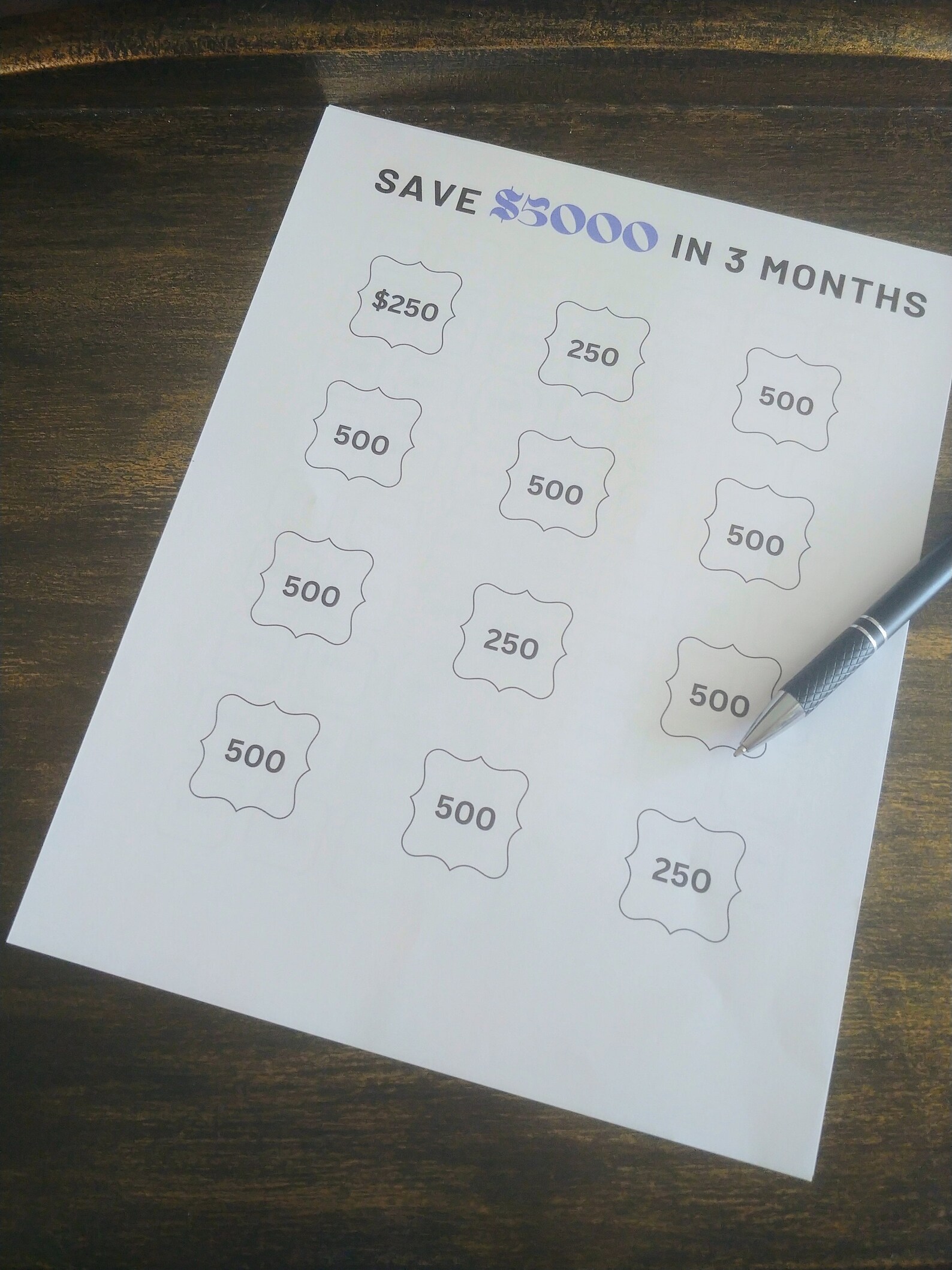 5K Savings Challenge Printable Worksheet Template, Savings Goal Tracker ...
