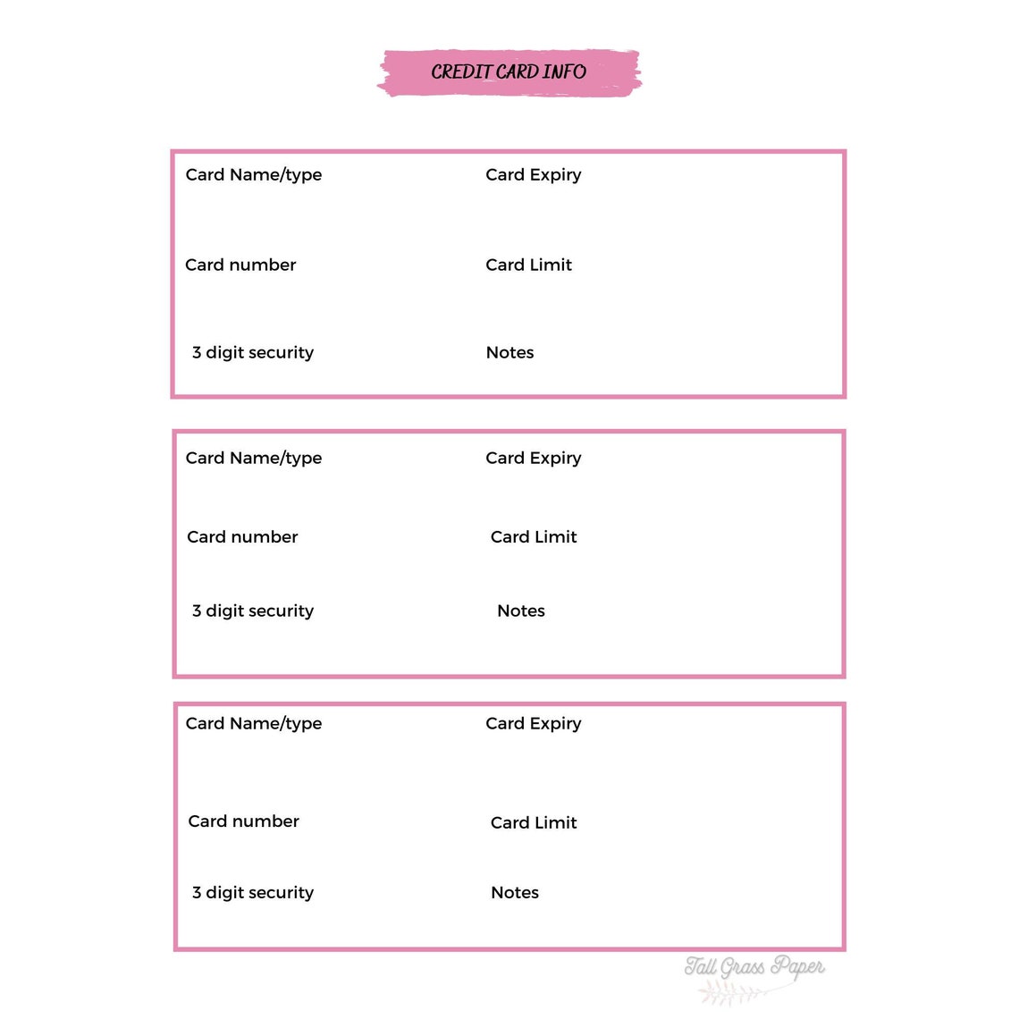 printable-credit-card-information-sheet-pdf-template-home-etsy