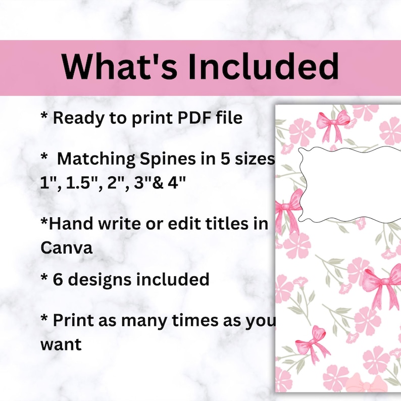 Budget Binder Cover Printable, Pink Floral Butterfly Binder Covers and