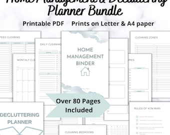 Household Planner Printable, Family Binder PDF, Life Organizer, home Management, cleaning plan, household budget template