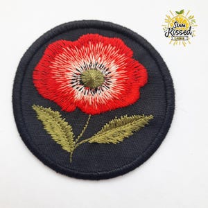 Poppy Remembrance Day Iron-On Patch | Applique Badge