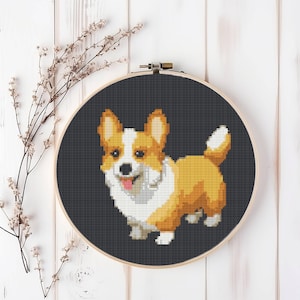 Schema punto croce Welsh Corgi/Schemi PDF/File digitali/Download immediato