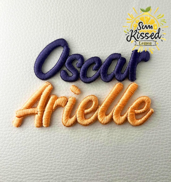 Personalised 3D Puff Name Embroidered Patches | Personalise your children's clothing, items | Bedroom door sign