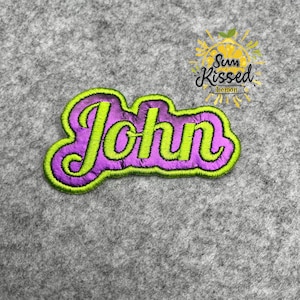 Toppa con nome glitterato personalizzato / Toppa ricamata da stirare o cucire