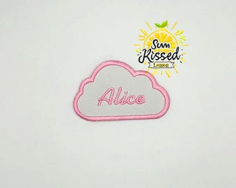 Toppa ricamata personalizzata con nome nuvola