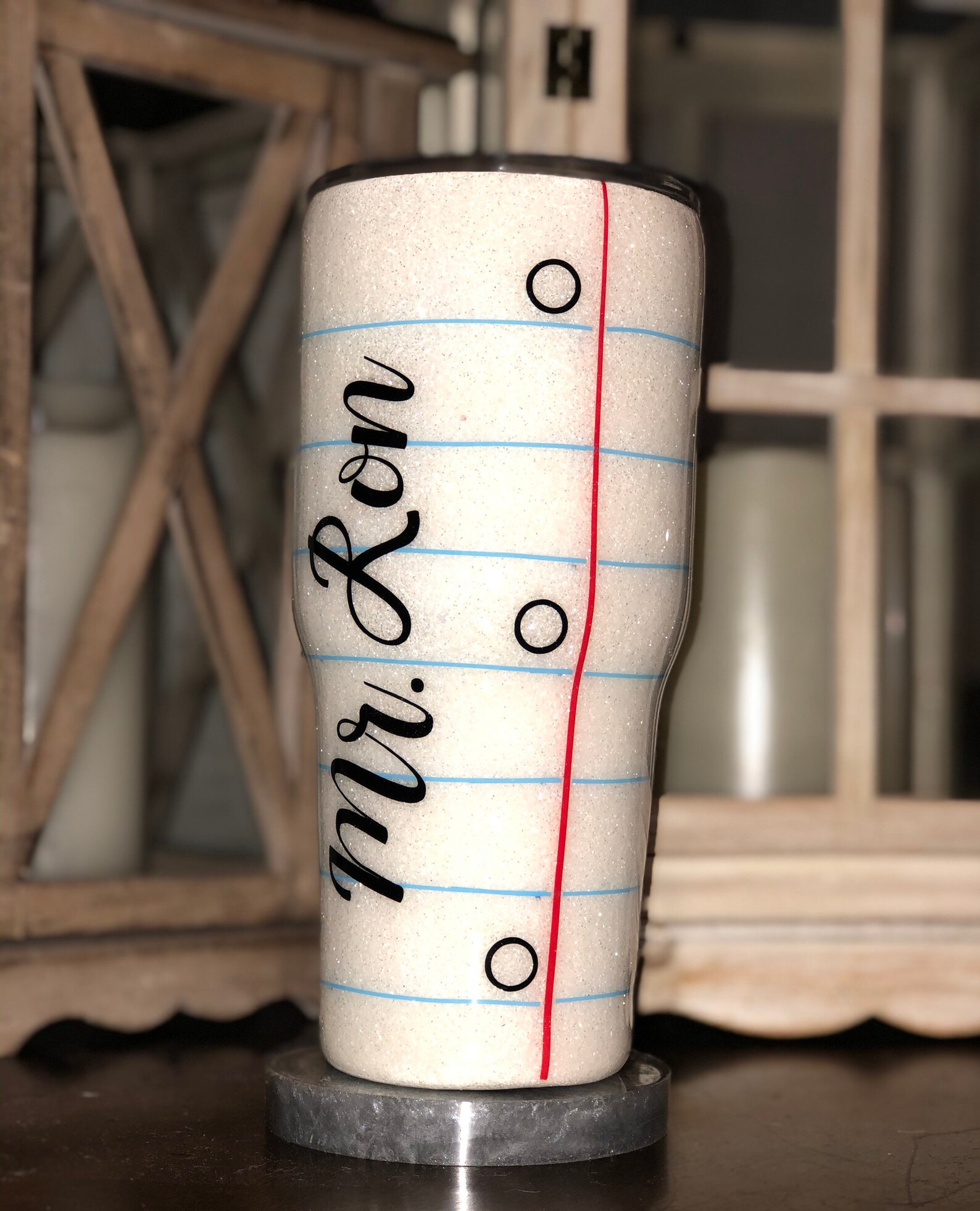 Notebook Paper Tumbler/glitter Tumbler/30 Oz Tumbler/custom Etsy