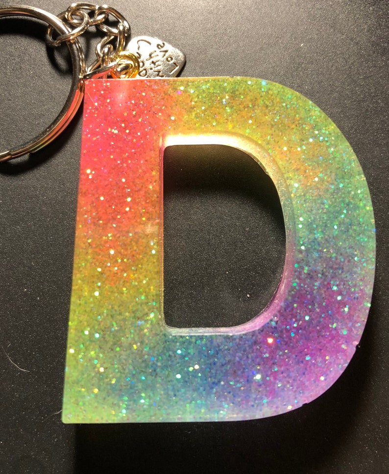 rainbow letter d keychain3d letteralphabet a zhandmade