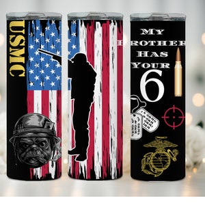 USMC Tumbler/Gift for Him/US Marines/Brotherly Pride