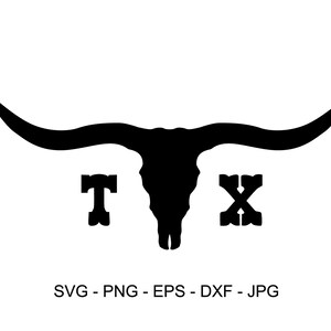 Svg Longhorn - taureaux du Texas - rodéo - tête - SVG - eps - dxf - PNG - JPG - Clipart - Clip Art - téléchargement numérique - Cricut Explorer