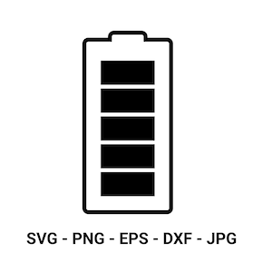 バッテリー - バッテリーレベル - フルバッテリー - エネルギー - SVG - eps - dxf - PNG - JPG - クリップアート - クリップアート - デジタルダウンロード - Cricut Explorer