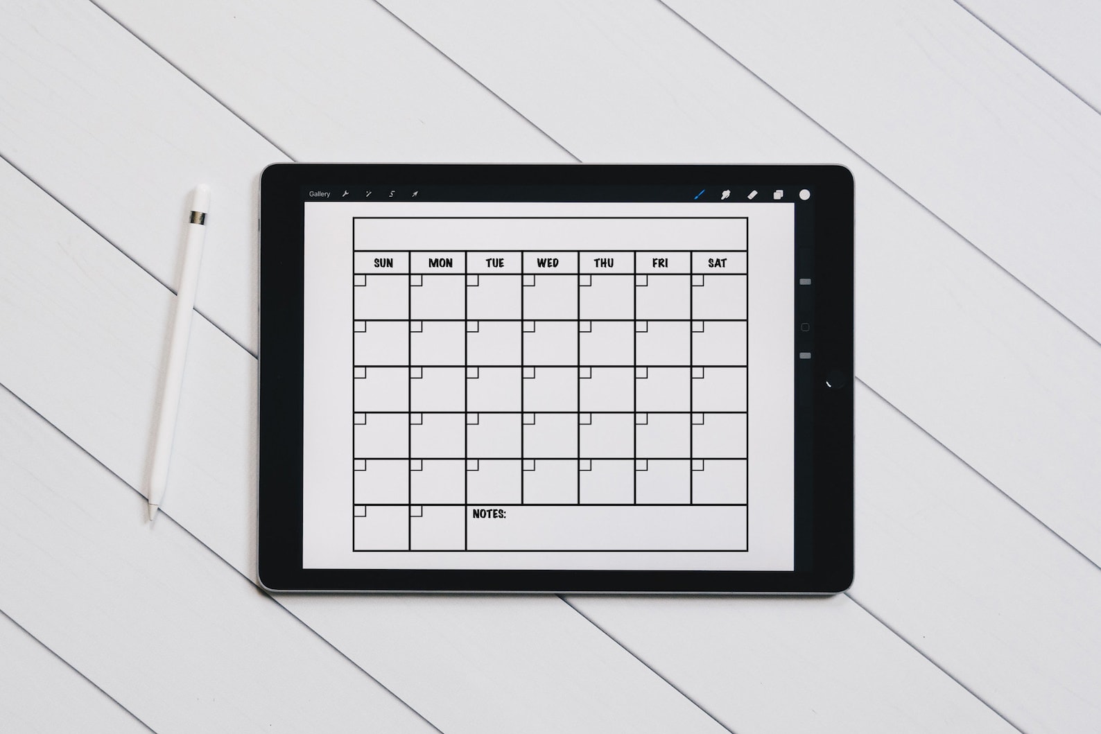 Monthly Calendar SVG, Printable Wall Calendar, Planner SVG, Blank ...